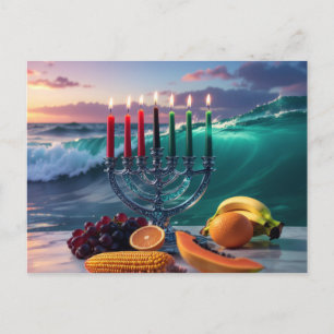 KWANZAA - 7 NIGHTS - KINARA POSTCARD