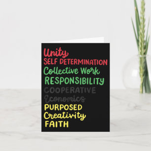 Kwanzaa 7 Principles African American Black Pride Card