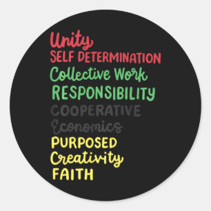 Kwanzaa 7 Principles African American Black Pride Classic Round Sticker