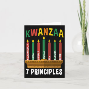 Kwanzaa 7 Principles Candles Kinara Pan Africans P Card