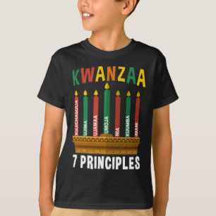 Kwanzaa 7 Principles Candles Kinara Pan Africans P T-Shirt