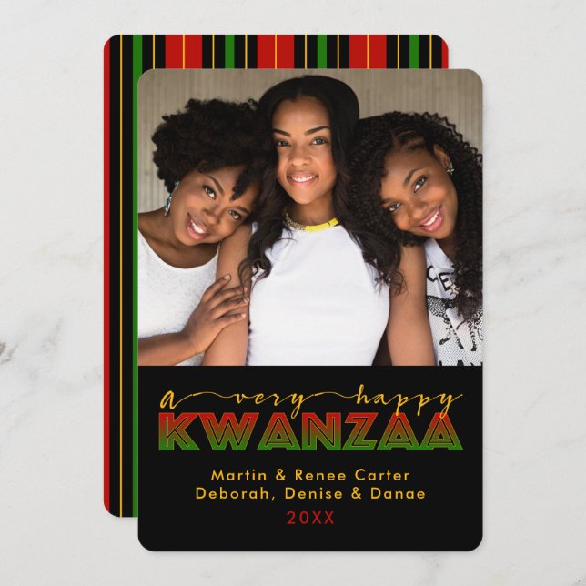Kwanzaa | A Very Happy Kwanzaa Photo Card (Front/Back)