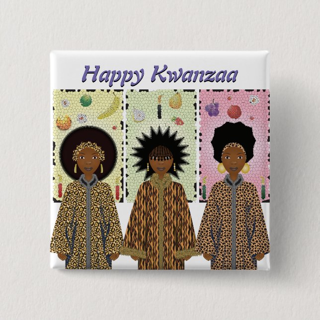 Kwanzaa African American Choir 15 Cm Square Badge (Front)