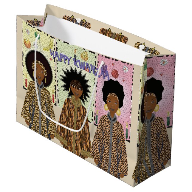 Kwanzaa African American Choir Large Gift Bag (Front Angled)