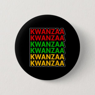 Kwanzaa African American Heritage Stacked  6 Cm Round Badge