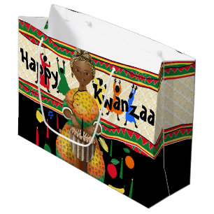 Kwanzaa African American Holiday Large Gift Bag