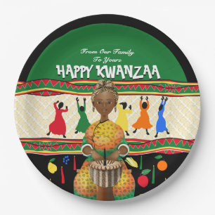 Kwanzaa African American Holiday Paper Plate