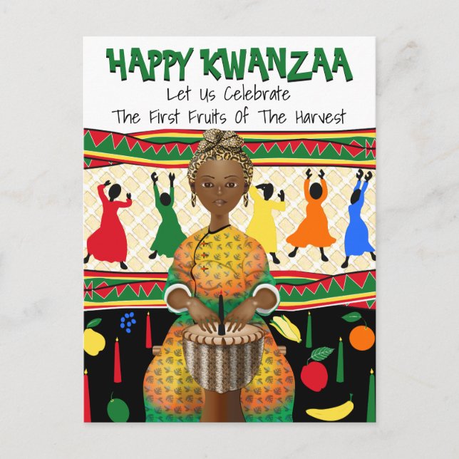 Kwanzaa African American Holiday Postcard (Front)