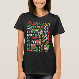 Kwanzaa African American Kinara 7 Principles Celeb T-Shirt