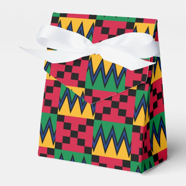 Kwanzaa African Geometric Print (4) Favour Box (Front Side)