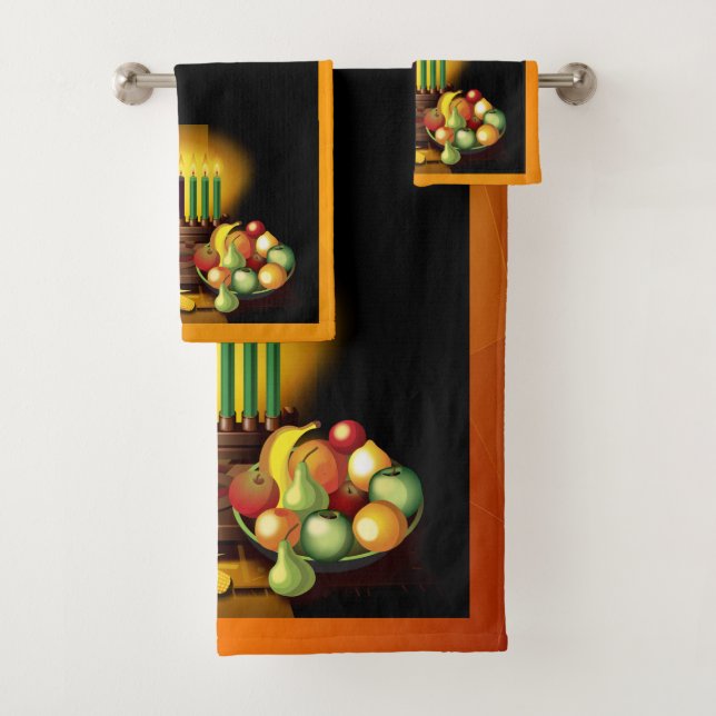 Kwanzaa Bathroom Towel Set (Insitu)