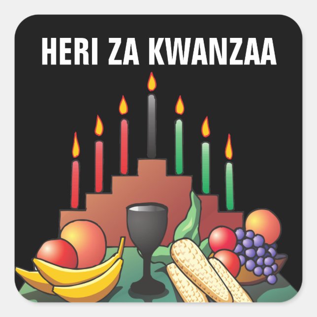 Kwanzaa Blessing Square Sticker (Front)
