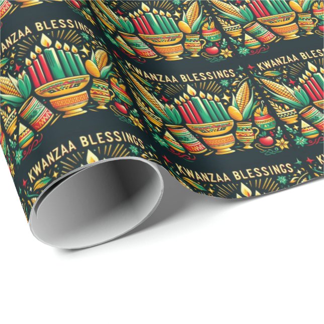 Kwanzaa Blessings Wrapping Paper (Roll Corner)