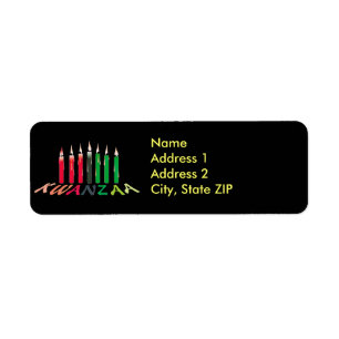 Kwanzaa Candles Address Labels
