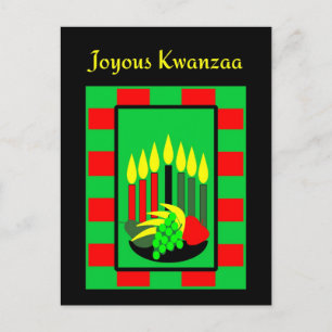 Kwanzaa Candles and Colourful Fruit Bowl Postcard
