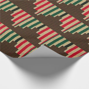 Kwanzaa Candles Brown Red Black Green Crochet Wrapping Paper