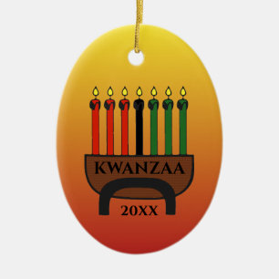 Kwanzaa Candles Ceramic Tree Decoration