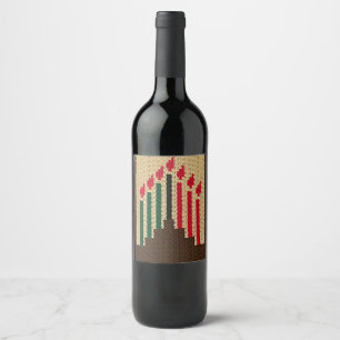 Kwanzaa Candles Crochet on Wine Bottle Label