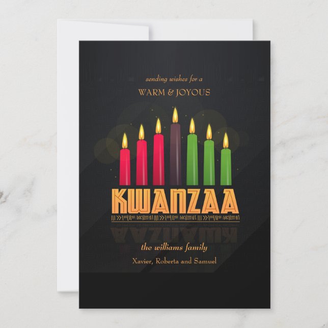 Kwanzaa Candles Greeting Card (Front)