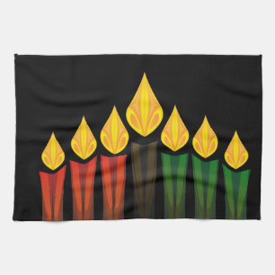 kwanzaa candles tea towel