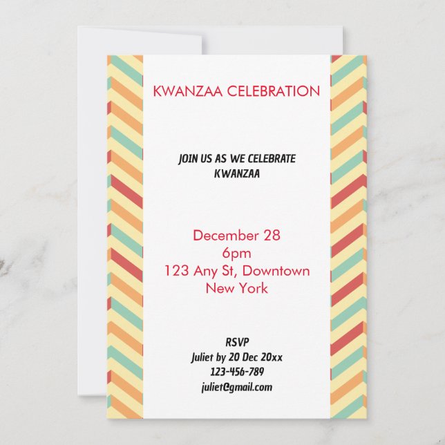Kwanzaa Celebration Invitation (Front)