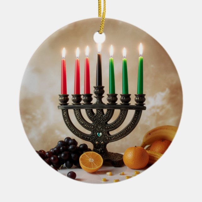 KWANZAA CERAMIC TREE DECORATION (Front)