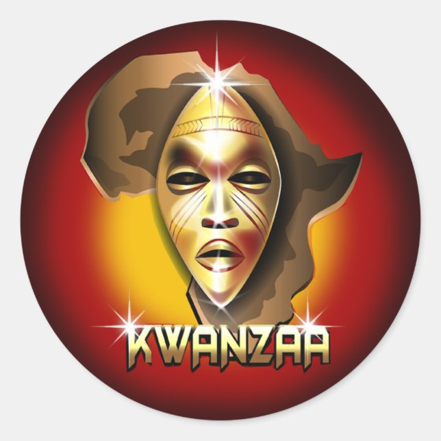 Kwanzaa Classic Round Sticker (Front)