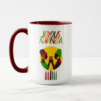 Kwanzaa Coffee Mug with Red Accents, 15 oz