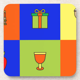kwanzaa colorblock coaster