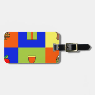 kwanzaa colorblock luggage tag