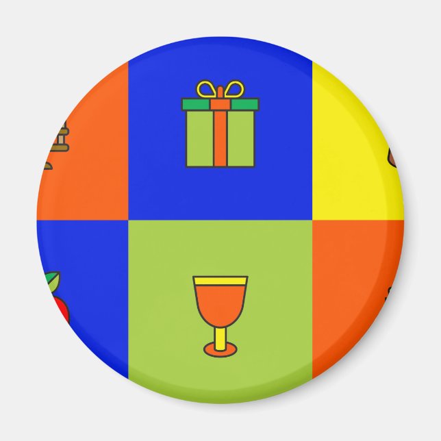 kwanzaa colorblock magnet (Front)