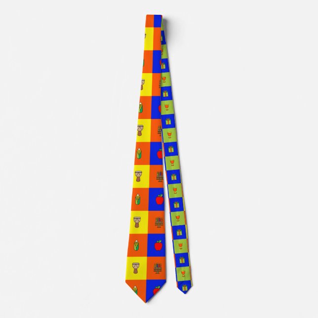 kwanzaa colorblock tie (Front)