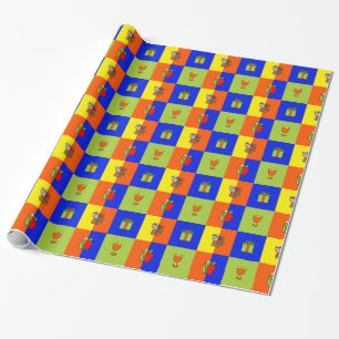 kwanzaa colorblock wrapping paper