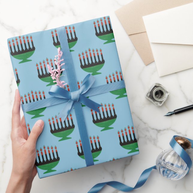 Kwanzaa Colours Kinara Wrapping Paper (Gifting)