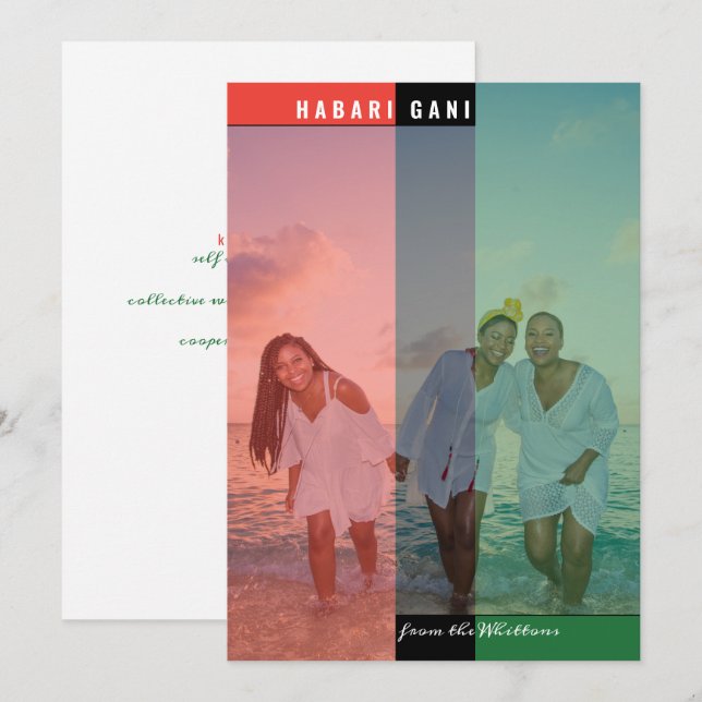 Kwanzaa Colours Photo Card (Front/Back)