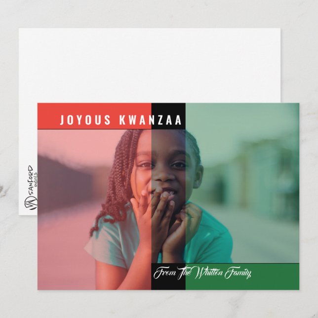 Kwanzaa Colours Photo Card (Front/Back)