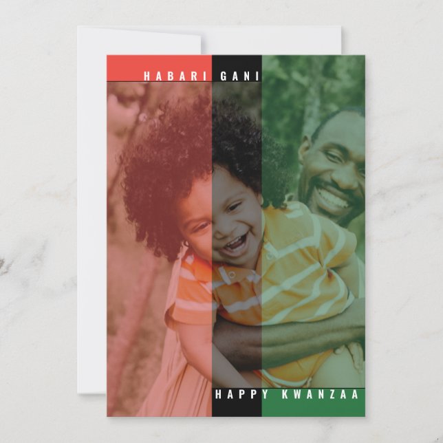 Kwanzaa Colours Photo Card (Front)