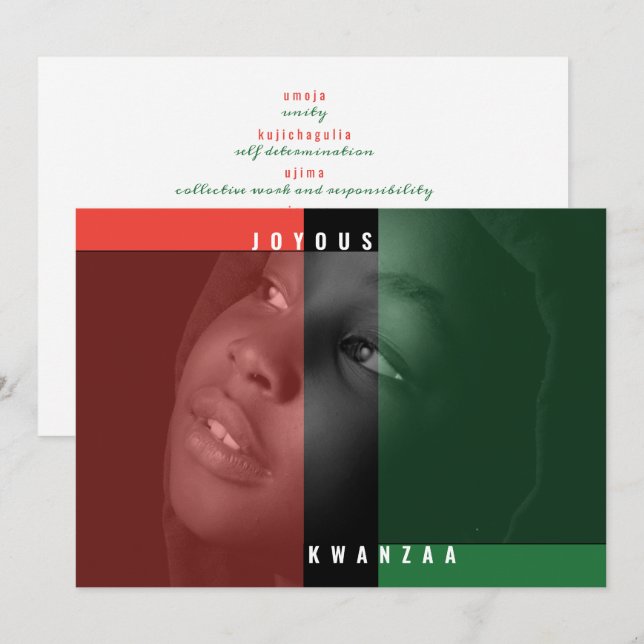 Kwanzaa Colours Photo Card (Front/Back)