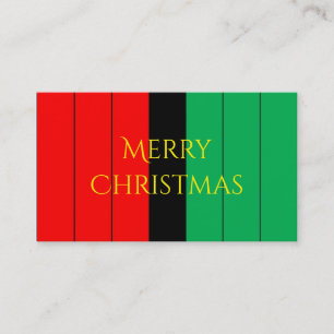 Kwanzaa Colours Red Black Green Stripes Pattern Business Card