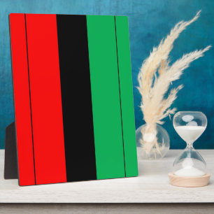 Kwanzaa Colours Red Black Green Stripes Pattern Plaque