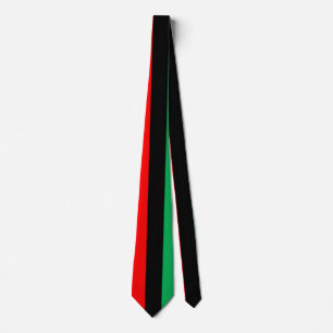 Kwanzaa Colours Red Black Green Stripes Pattern Tie