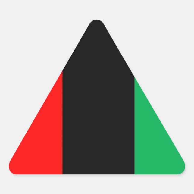 Kwanzaa Colours Red Black Green Stripes Pattern Triangle Sticker (Front)