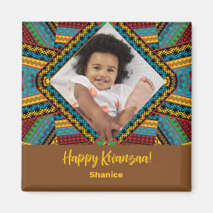 Kwanzaa Custom Brightly Coloured Diamond Patter Magnet