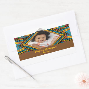 Kwanzaa Custom Brightly Coloured Diamond Patter Rectangular Sticker