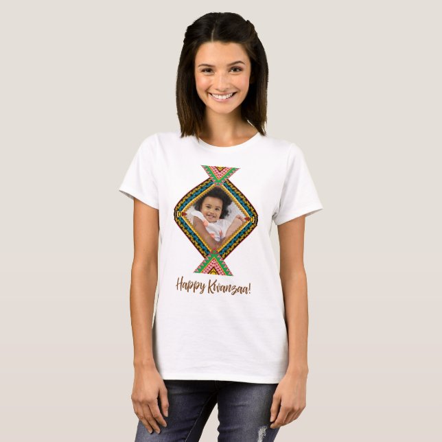 Kwanzaa Custom Brightly Coloured Diamond Patter T-Shirt (Front Full)