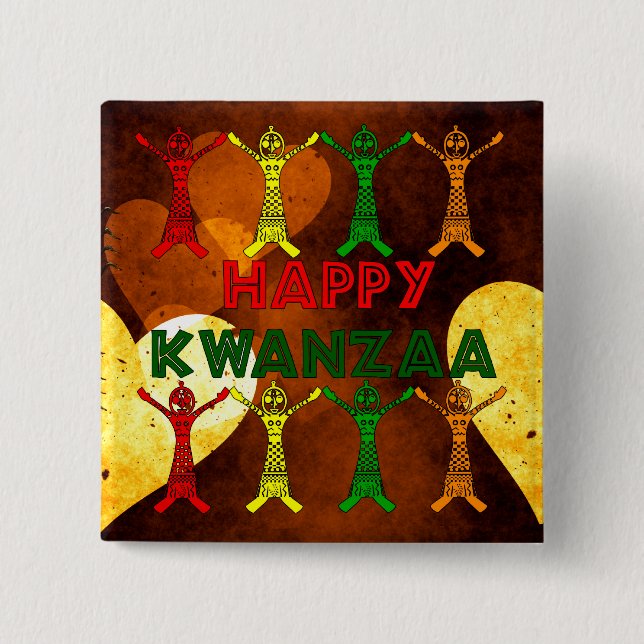 Kwanzaa Dancers 15 Cm Square Badge (Front)