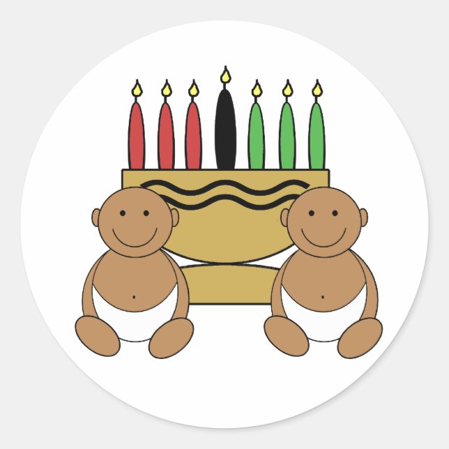 Kwanzaa Graphic Classic Round Sticker (Front)