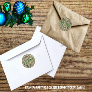 Kwanzaa Greetings Classic Round Sticker
