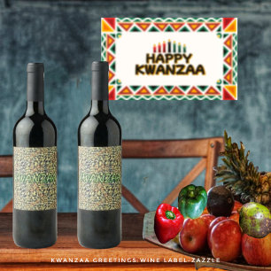 Kwanzaa Greetings Wine Label