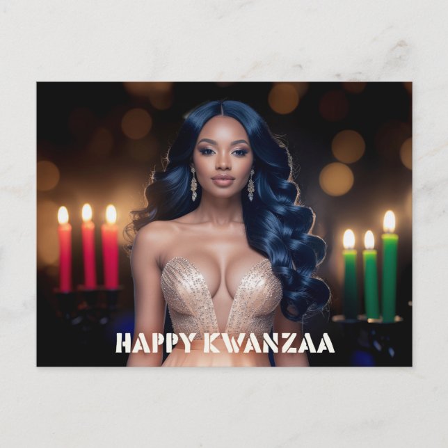KWANZAA - HAPPY KWANZAA -  HOLIDAY POSTCARD (Front)